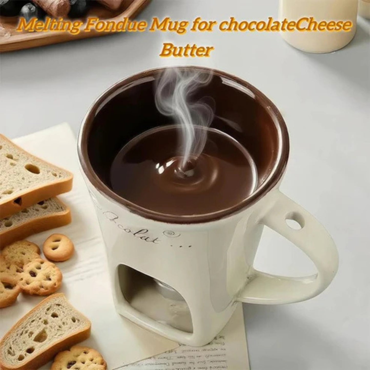 Tazza personale in ceramica per fonduta di cioccolato da 130 ml