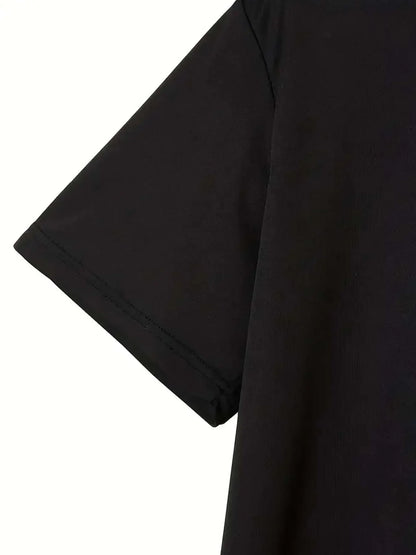 T-shirt hip-hop in cotone da uomo con stampa teschio 