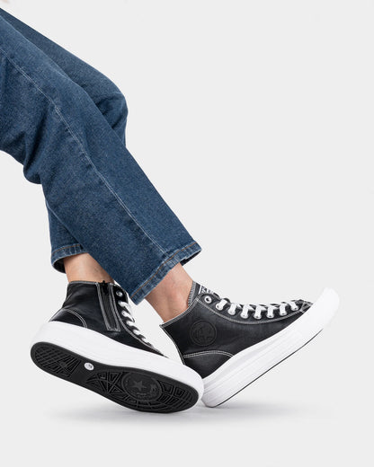 Sneakers unisex alte in tela con lacci 