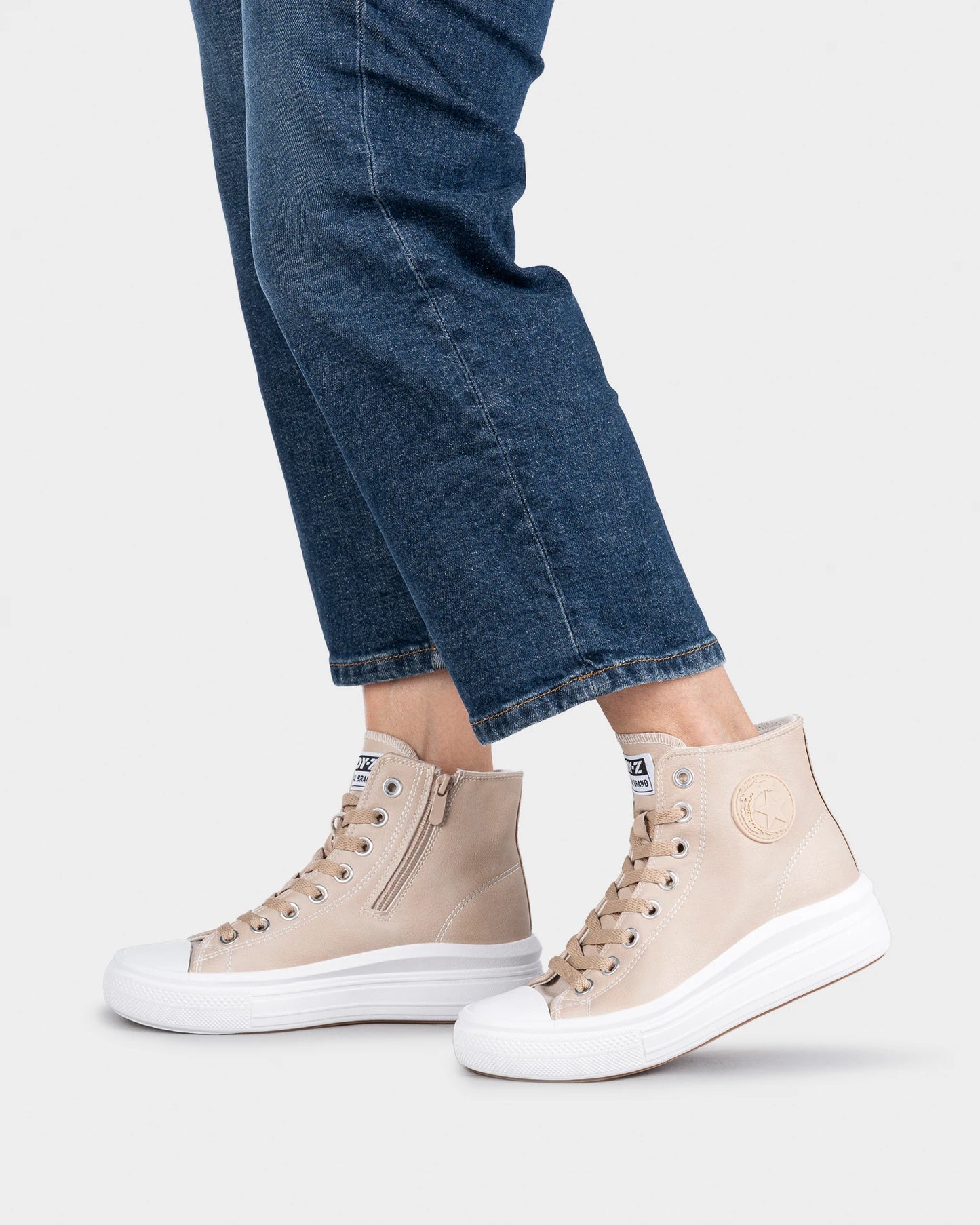 Sneakers alte unisex in tela fresca 
