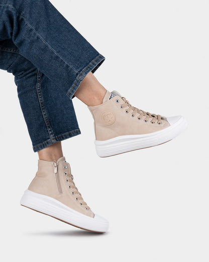 Sneakers unisex alte in tela con lacci 