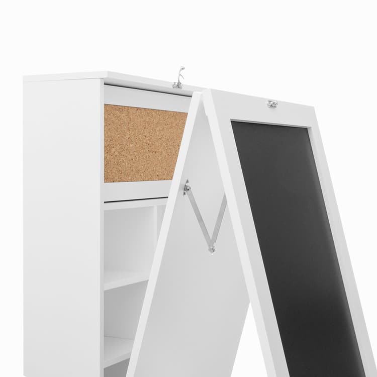 Foldable Wall - Mounted Desk with Shelves - MegaStore24