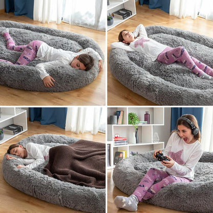 Giant Cozy Human Dog Bed – XXL Oversized Lounger - MegaStore24