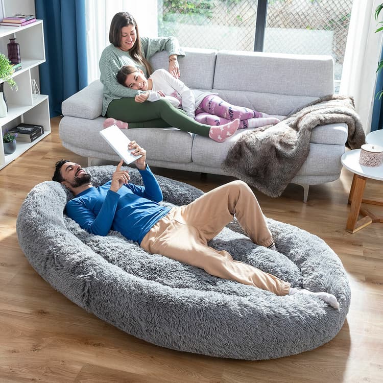 Giant Cozy Human Dog Bed – XXL Oversized Lounger - MegaStore24