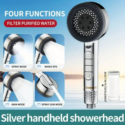 High - Pressure 4 - Mode Filtered Shower Head - MegaStore24