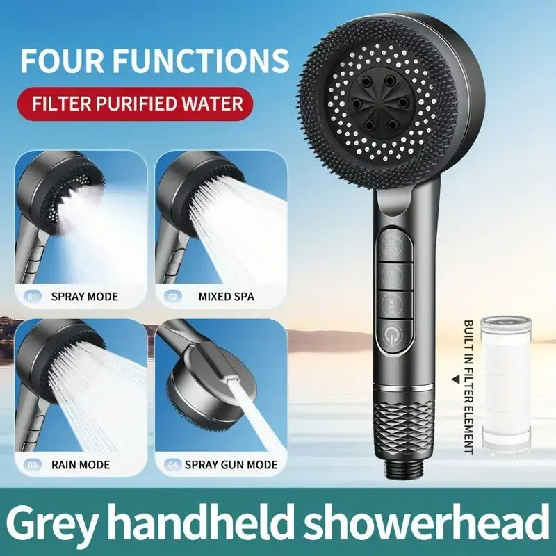 High - Pressure 4 - Mode Filtered Shower Head - MegaStore24