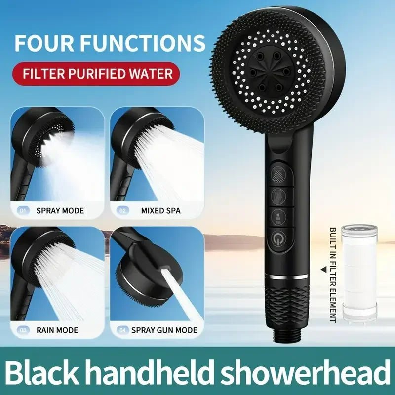 High - Pressure 4 - Mode Filtered Shower Head - MegaStore24