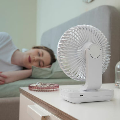 Rechargeable Desk Fan Compact & Portable, 3600 mAh - MegaStore24