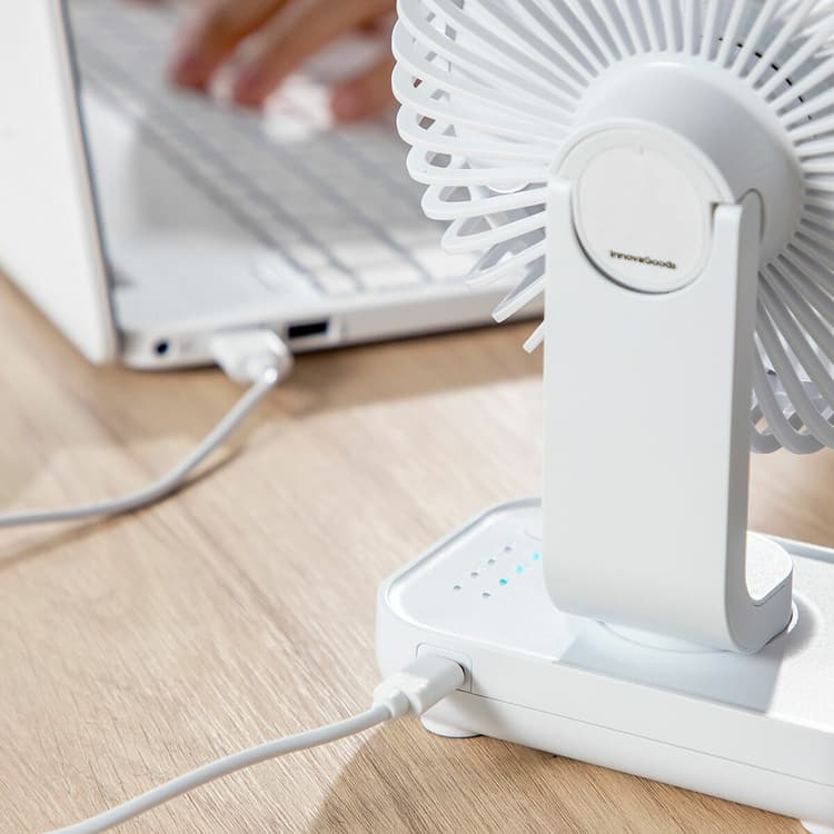 Rechargeable Desk Fan Compact & Portable, 3600 mAh - MegaStore24