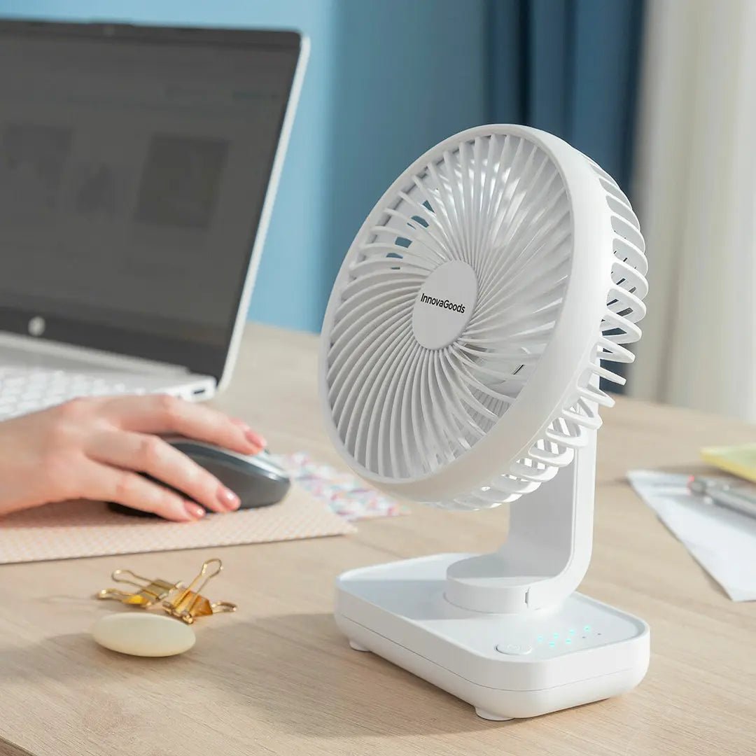 Rechargeable Desk Fan Compact & Portable, 3600 mAh - MegaStore24