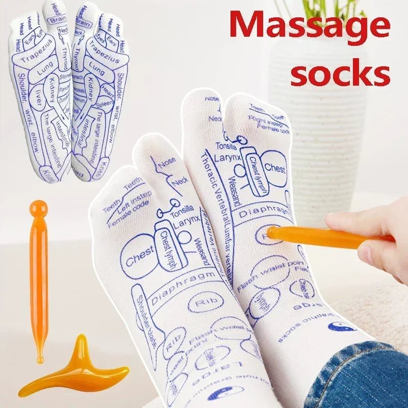 Reflexology Acupressure Socks with Massage Tool Kit - MegaStore24